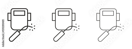Slika na platnu Welding icon. black strokes lines vector pack for graphic work