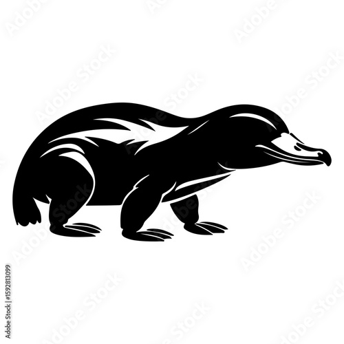 Unique Platypus Australian Wildlife Silhouette Vector