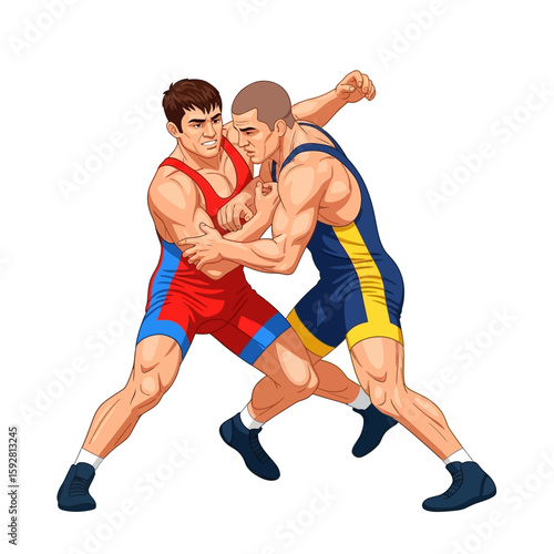 Two football players in action kicking the ball during a fitness training session