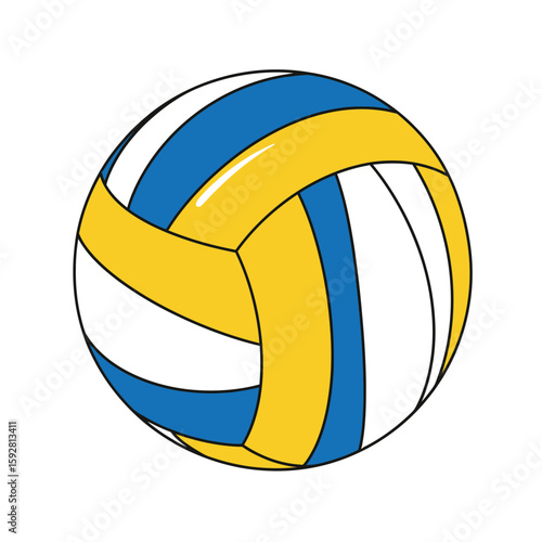 Volleyball ball vector illustration on white background with sport and beach elements