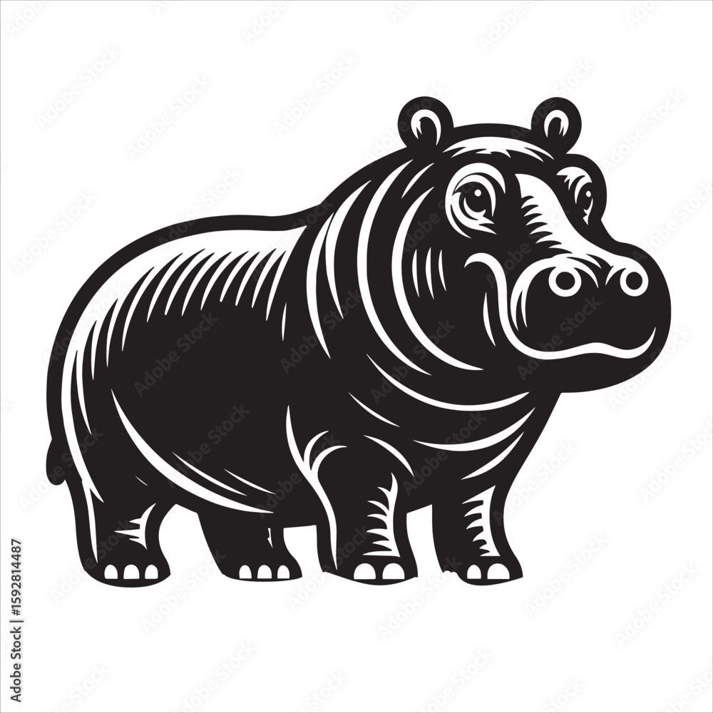 Fototapeta premium Hippo svg
