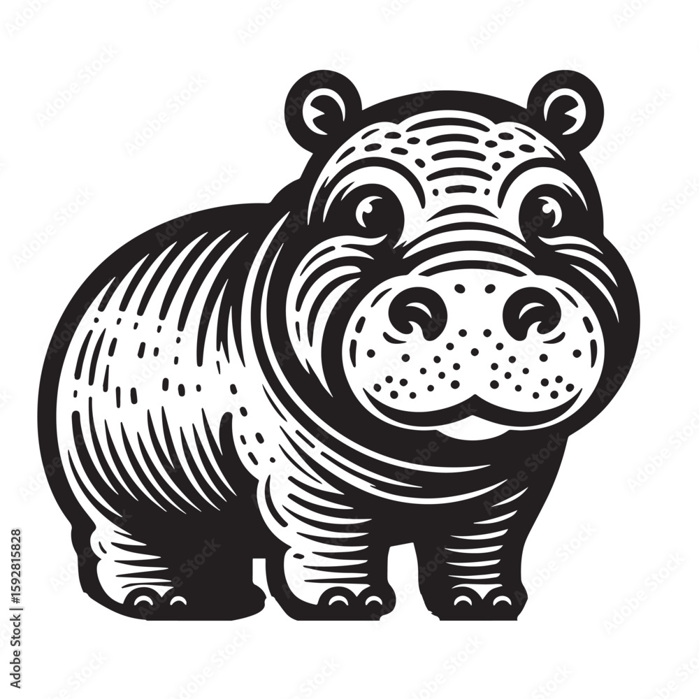 Fototapeta premium Hippo svg