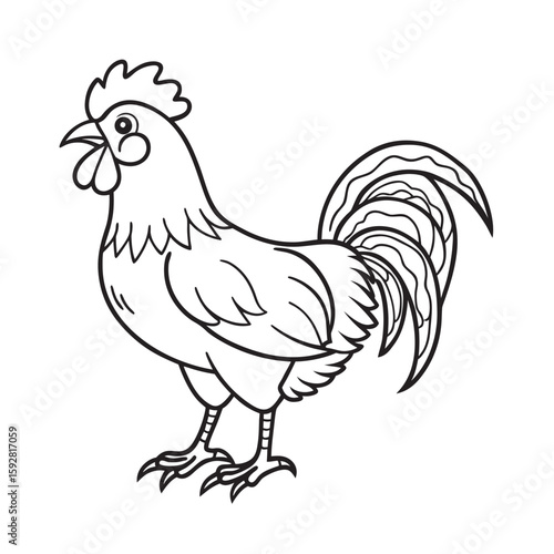 rooster crowing kids for coloring page