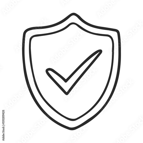 Shield with checkmark icon representing security and approval