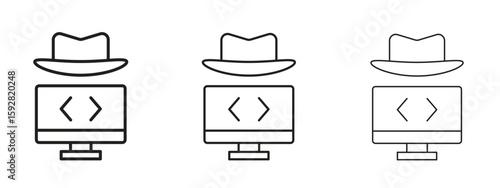 Obraz na płótnie Hacker icon. black strokes lines vector pack for graphic work