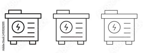 Foto Generator icon. black strokes lines vector pack for graphic work