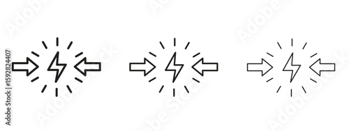 Foto Conflict icon. black strokes lines vector pack for graphic work