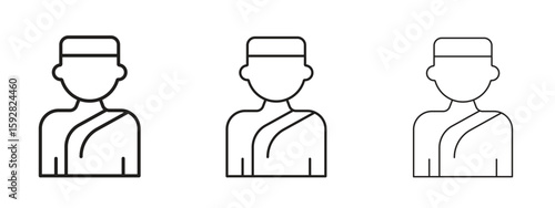 Billede på lærred Concierge icon. black strokes lines vector pack for graphic work