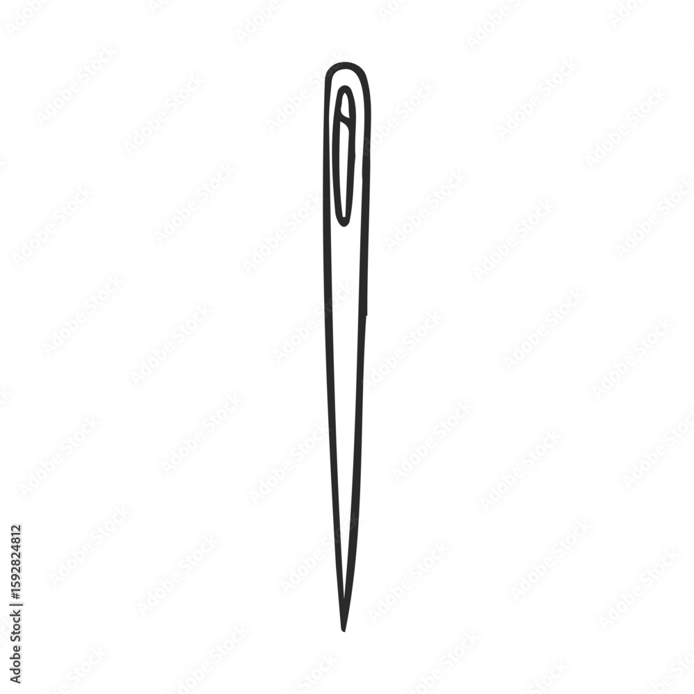 Obraz premium Minimalist needle illustration with eye on white background