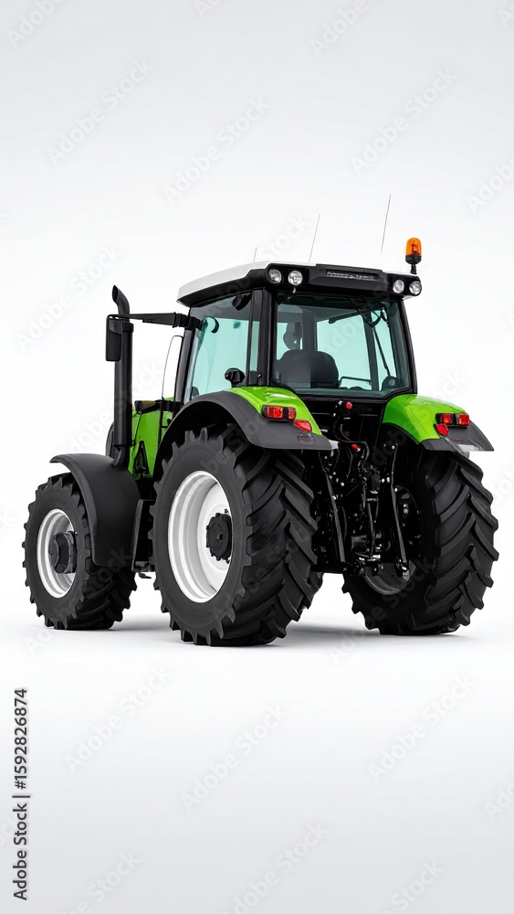 Obraz premium Modern agricultural tractor, rear view