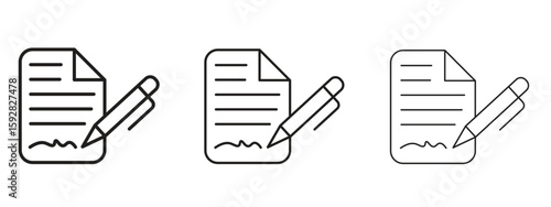 Картината върху платно Agreement icon. black strokes lines vector pack for graphic work