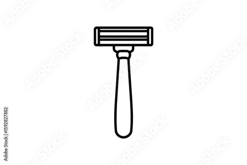 Razor Icon Illustration Simple Black and White Line Art for Shaving and Grooming Needs