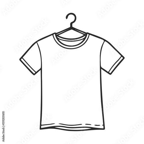 Simple t-shirt illustration on hanger with short sleeves