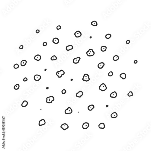 Hand-drawn random pebble pattern with black lines on white background