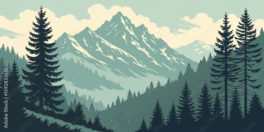 Fototapeta premium mountain landscape with trees