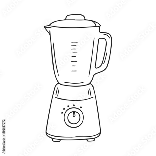 Hand-drawn blender sketch with detailed pitcher and control dial