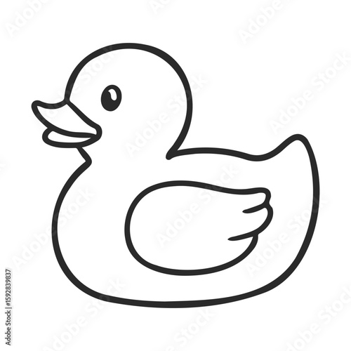 Simple black and white rubber duck outline