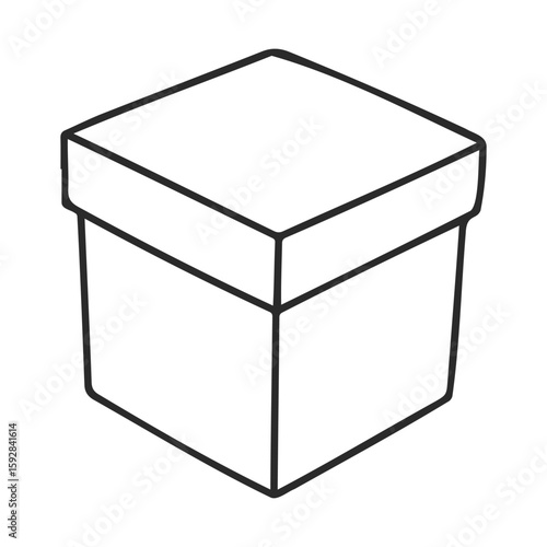 Simple outline of a closed square box with lid