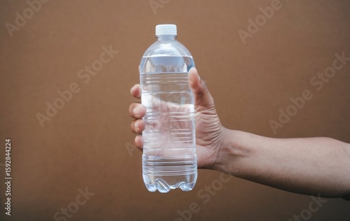 hand holding bottle of water