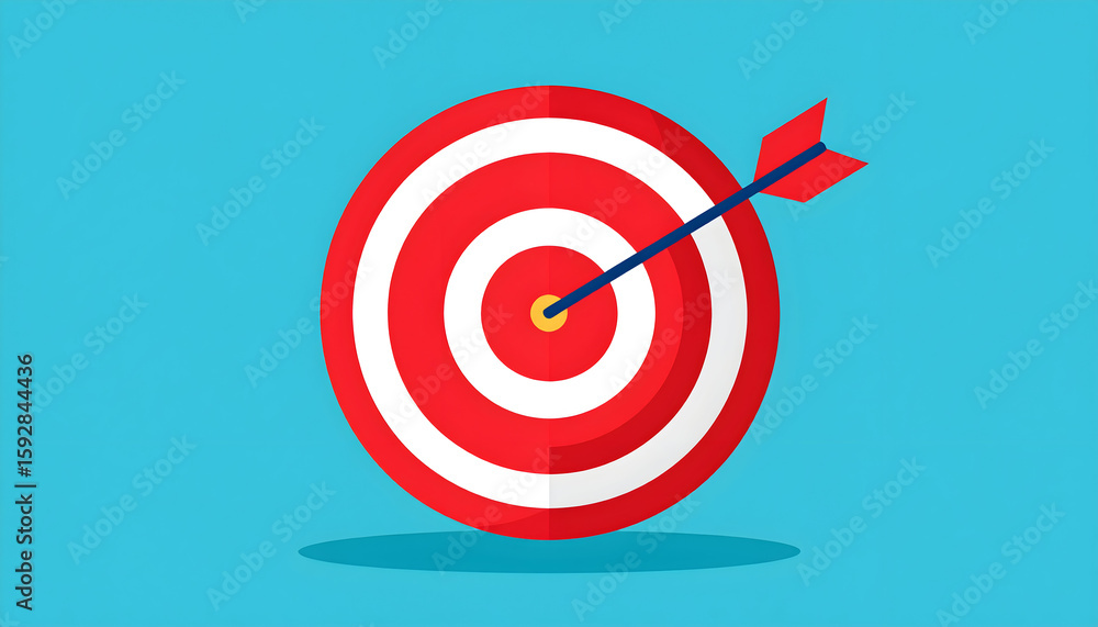 Red and White Target with Arrow in Bullseye Pixel Art Illustration Red and White Target with Arrow in Bullseye Pixel Art Illustration