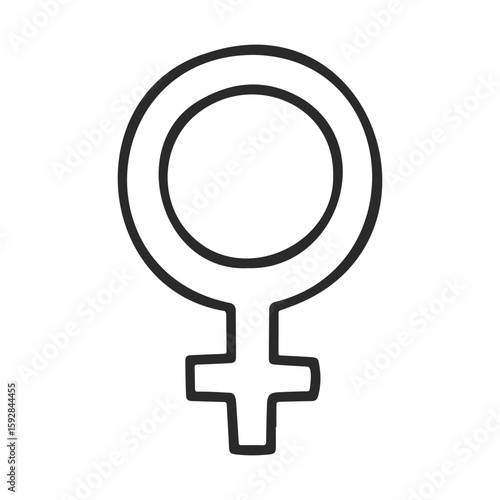 Feminist symbol outline in black and white