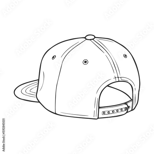 Back view of a classic snapback cap with adjustable strap and eyelets