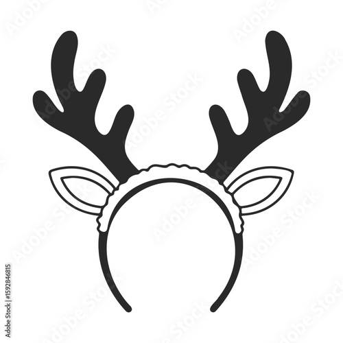 Antler headband with ears - festive costume accessory for holiday celebrations