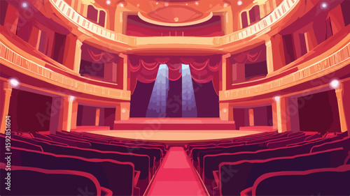 Elegant Grand Opera House Interior Capturing Theater Arch Details