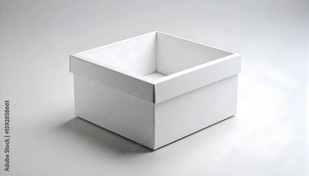 White Cardboard Square Box on White Background White Cardboard Square Box on White Background