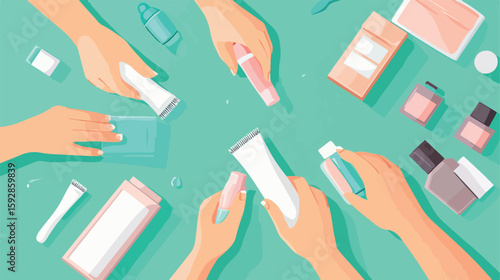 Hair Removal Product Application Vector Illustration