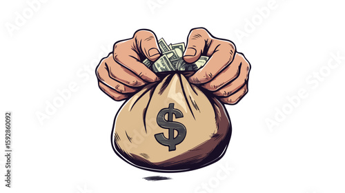 Money bag icon for financial concepts