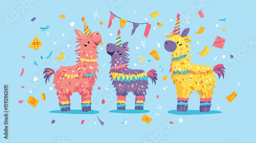 Colorful Birthday Pinata Decoration Celebration