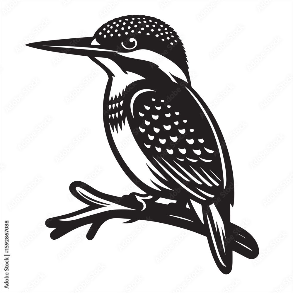 Obraz premium King fisher svg