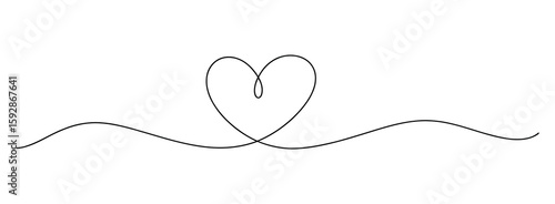 One Line Drawing of Heart Shape – Symbol of Love and Connection