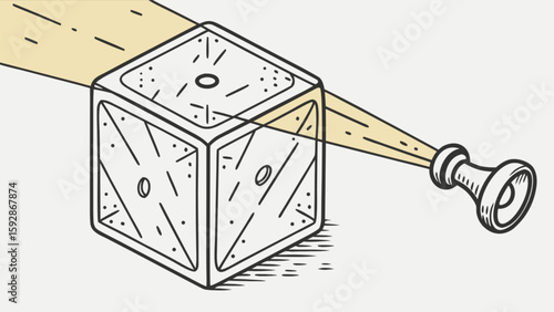 Isometric cube light source illustration vector design for graphic and web design projects and presentations