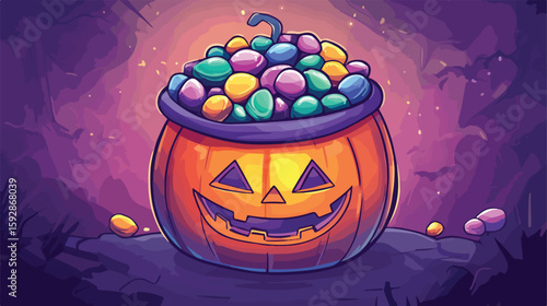 Festive Halloween Pumpkin Bucket Filled Candies