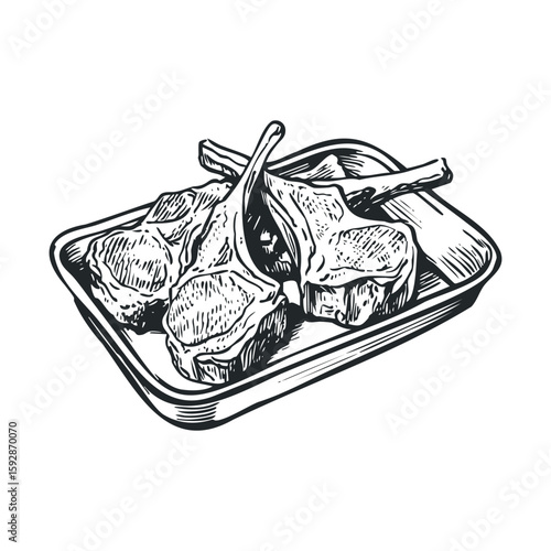 Delicious grilled lamb chops served on a tray for summer cookouts