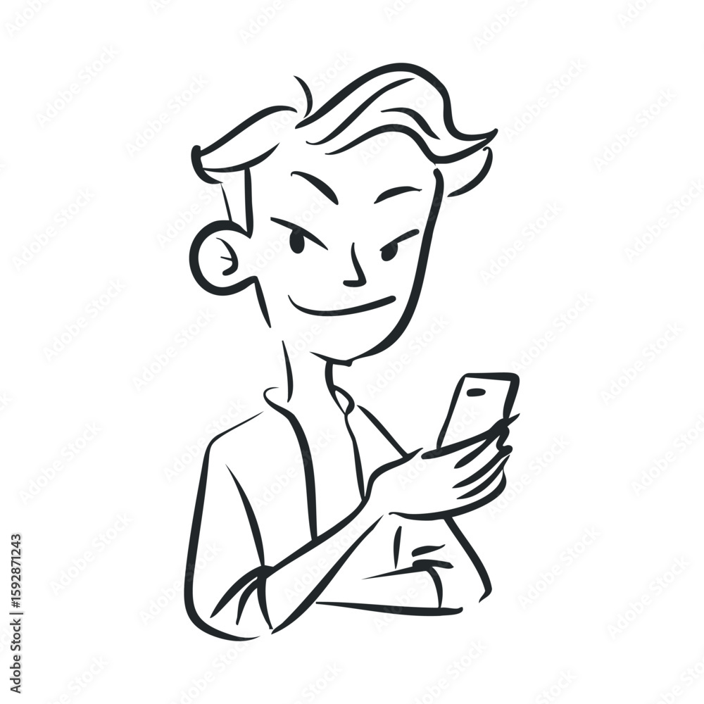 Young person enjoying mobile technology in a casual setting Young person enjoying mobile technology in a casual setting