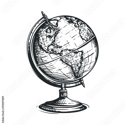 Vintage globe design for educational materials and travel inspiration