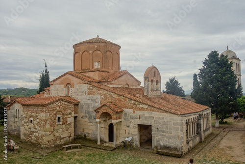 Pojan, Albania - 05.08.2025: Monastery of Saint Mary at Apollonia Archaeological Park