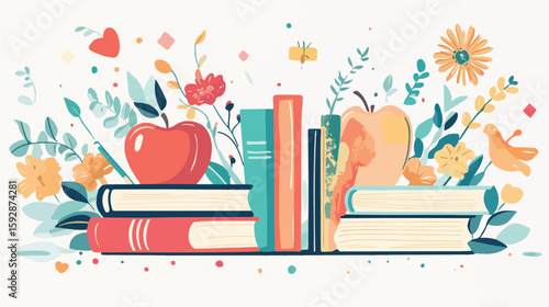 Celebrating Teachers Day with School Elements