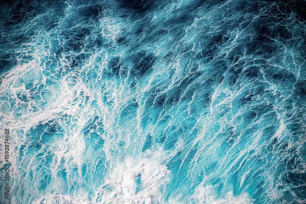 Obraz premium abstract aerial view background of blue waves