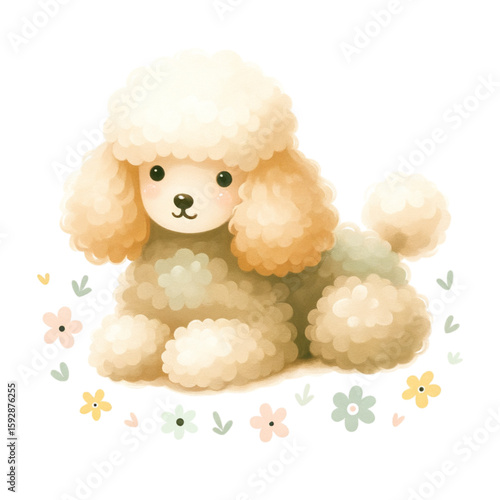 Adorable Poodle with flower