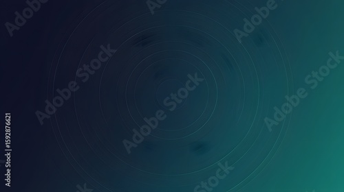 Abstract Teal Green Concentric Circles Background Design