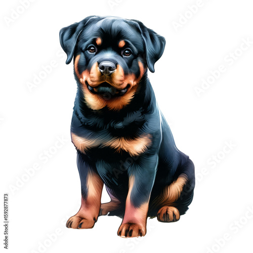 Rottweiler Puppy Portrait: A charming and cute Rottweiler puppy, exhibiting a captivating demeanor and a symbol of loyal companionship. 