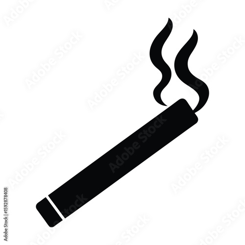 Smoking area icon solid silhouette vector on white background