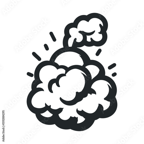 Explosive cloud of steam and smoke for design elements