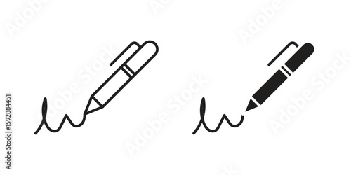 Write icon. concept solid and line style in black. EPS 10