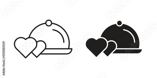 Wedding dinner icon. concept solid and line style in black. EPS 10
