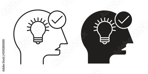 Understand icon. concept solid and line style in black. EPS 10